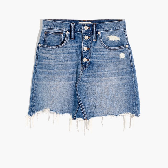 Madewell NWT Rigid Denim A-Line Mini Skirt Size 28 - Picture 11 of 12